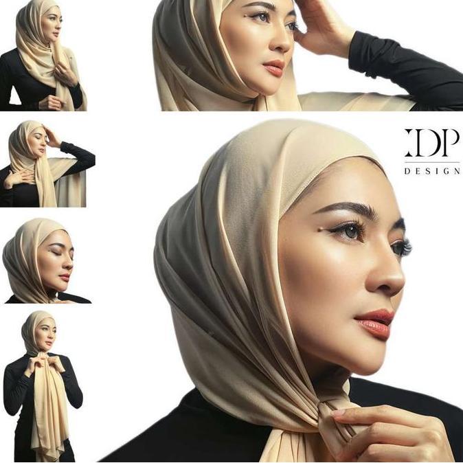 pasmina Inner IDP DESIGN Kerudung Wanita Muslim,hijab Instan,Ceruty Rayon Hijab kaos Panjang Lembut 