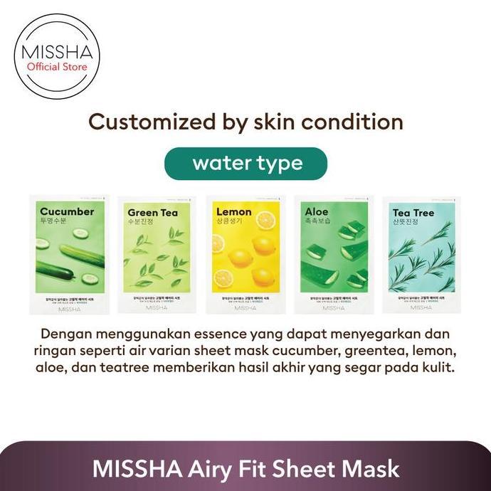 Beautymask- Missha Airy Fit Sheet Mask (Per Variant 5 Pcs) Masker Wajah