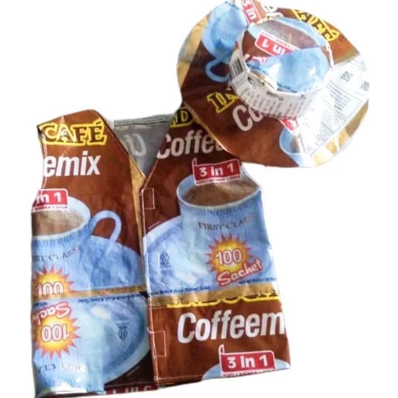 Diskont Kostum Baju Karnaval Anak Laki-Laki 8-9 Tahun Rompi Plus Topi Daur Ulang Sampah Plastik