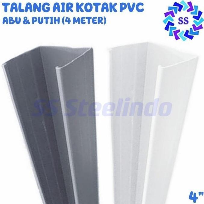 Langsungaja- Talang Air Pvc Kotak Abu Putih 4 Inch 4 Meter
