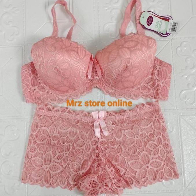 Bahanlembut- Bra Set Kawat Busa Tebal Cd Segi Empat Cup Besar
