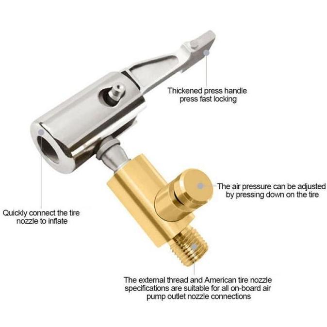 Irontic- Air Chuck / Chuck Pompa Ban / Tire Chuck / Alat Isi Angin Ban Kepala