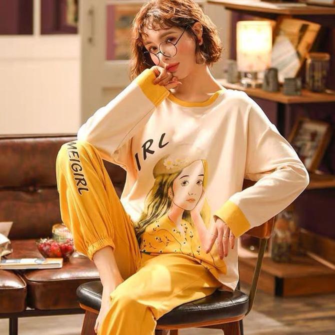 Terpopuler- Jc- Stelan Oversize Jogger Pp / Piyama Oversizee Import / Piyama Wanita Korean Style Kao