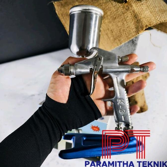 Irontic- Spraygun K3 R3 Tabung Atas / Spray Gun K 3 R 3 Alat Semprotan Cat Nozzle Kuping 200 Ml Tank