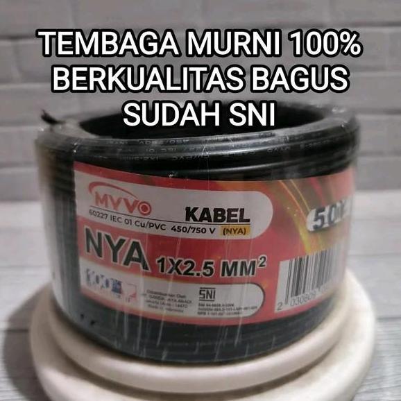 Promo MYVO KABEL NYA 2.5mm TEMBAGA MURNI FULL SNI LMK 1ROLL 50 YARD Kabel Kawat Tunggal 2.5 mm Kabel