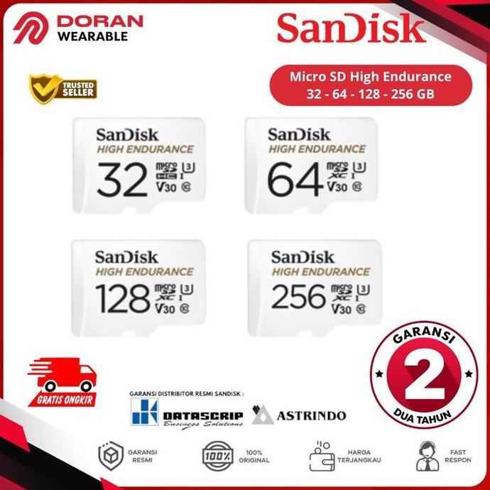 TERBARU - MicroSD SanDisk High Endurance Card 32/64/128/256GB Class 10 100MBps