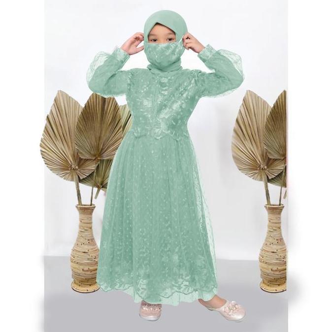 Colkid- Kidsfashion_Store Bisa Bayar Di Tempat ( Cod ) Gamis Anak Perempuan Ayu 3-11Tahun / Gamis An