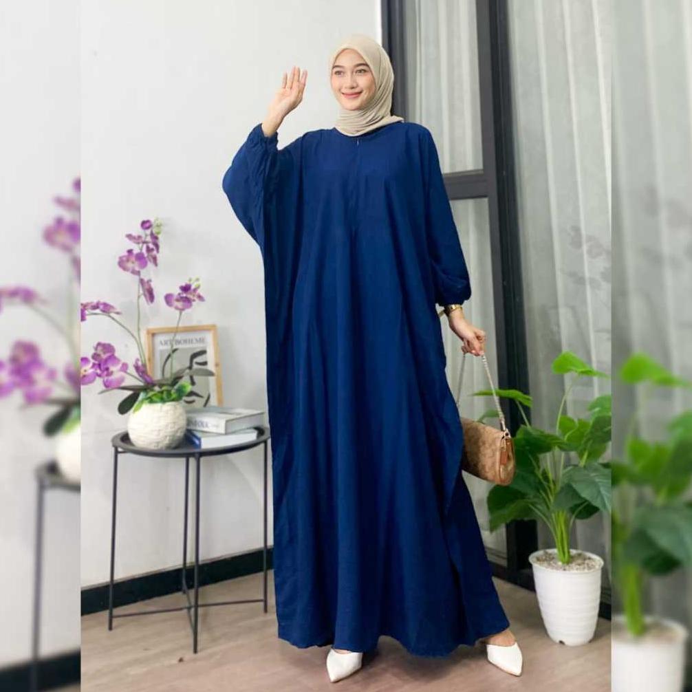 PROMO TERBARU Kaftan Polos - Kaftan Polos Rayon Premium Jumbo Maksi Busui Lengan Panjang Kaftan Leba