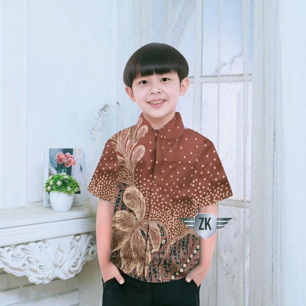 FREE ONGKIR BATIK ANAK LAKI-LAKI LENGAN PENDEK  MODERN UMUR (2-12 TAHUN) BISA BUAT SERAGAM HAJATAN/S