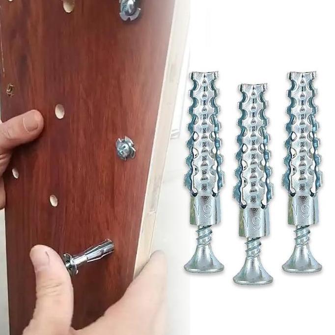 CARMANELO 100set Angkur Baut Pengait Skrup Tembok M6 Angkur Baut Tembok Wall Anchor Tembok Sekrup Di