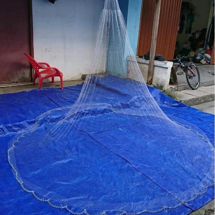 Jala Ikan, Jala Lempar 2,5 Meter Bahan Senar Siap Pakai, Jala Udang,  Jala Sungai, Jala Laut