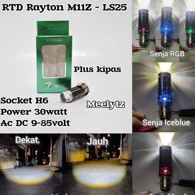 RTD M11Z & M11LS - Lampu Utama H6 RTD Rayton plus senja RGB Jauh Dekat D3 Putih Kuning M11Z LS10 LS2
