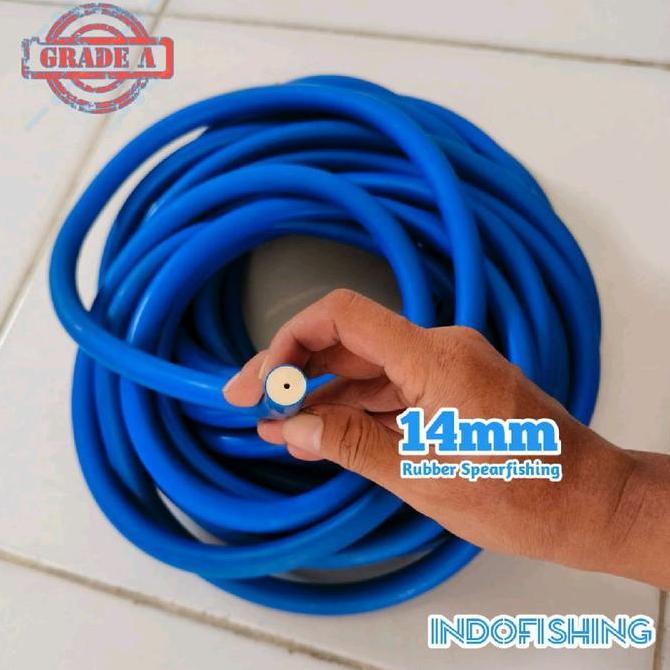 Karet Panah Ikan Berkualitas 14Mm Lubang Kecil Tebal Khusus Spearfishing Spergun Sungai Dan Laut