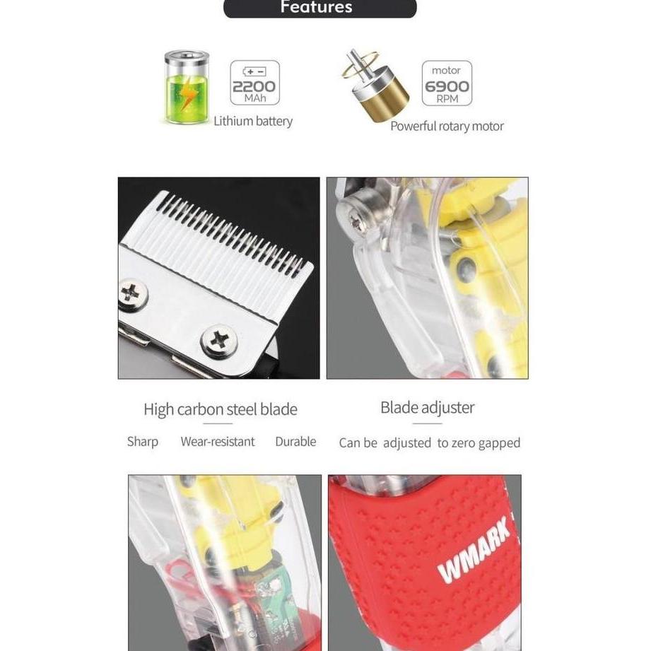 Gogogo- Wmark Ng-108 Original Transparan Hair Clipper Mesin Cukur Ng 108