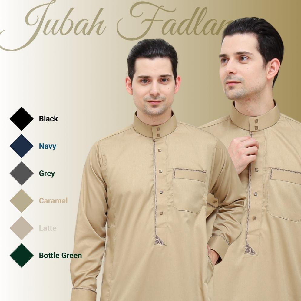 ORIGINAL ZEEFORA GAMIS FADLAN JUBAH SAUDI BASIC THOBE PRIA DEWASA KANCING SNAP TANGAN PANJANG BERKUA