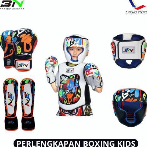 TERBARU PERLENGKAPAN BOXING - MUAYTHAI KIDS BN DOODLE / BOXING GLOVE BN KIDS / SARUNG TINJU ANAK ANA