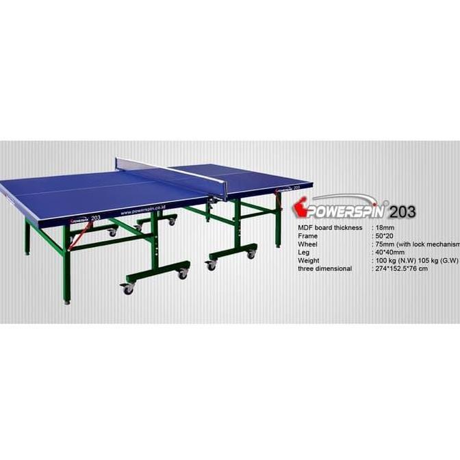 TERBARU Meja Pingpong / Tenis Meja POWERSPIN 203 / Power Spin 203 (18 mm)