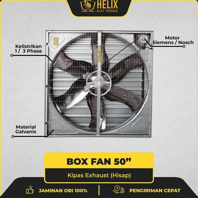 Terlaris Box Fan 50" Inch Kipas Exhaust Hisap Blower Kandang Pabrik 1 / 3 Phase