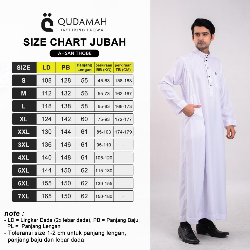 FREE ONGKIR QUDAMAH | THOBE AHSAN MODEL JUBAH SAUDI PRIA LENGAN PANJANG POLOS NON-MANSET TYPE KANCIN