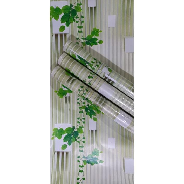 Wallpaper Stiker Dinding Daun Pagar Rambat Hijau 45CM X 5M