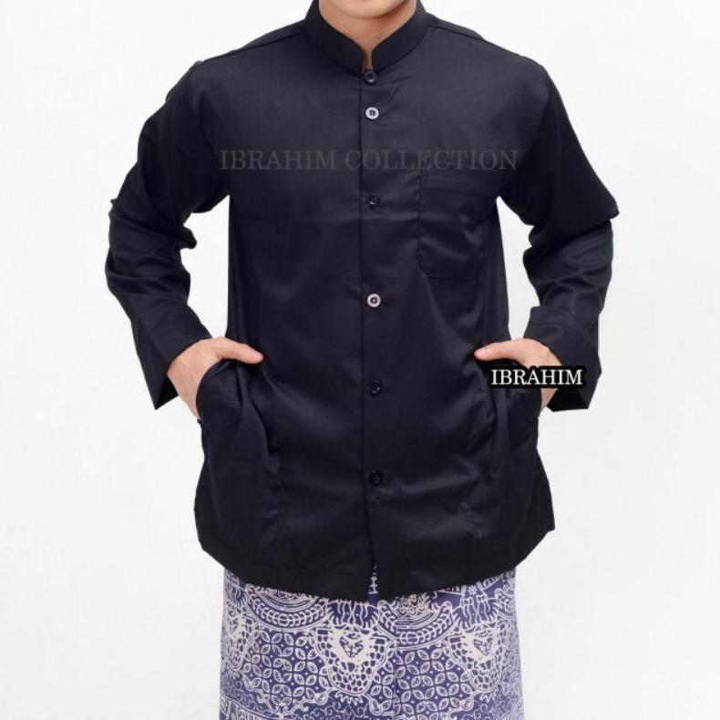 FREE ONGKIR BAJU KOKO MODEL HABIB HAIBAH AMMU WARNA PUTIH POLOS TERSEDIA UKURAN JUMBO XXXXL BAJU KOK