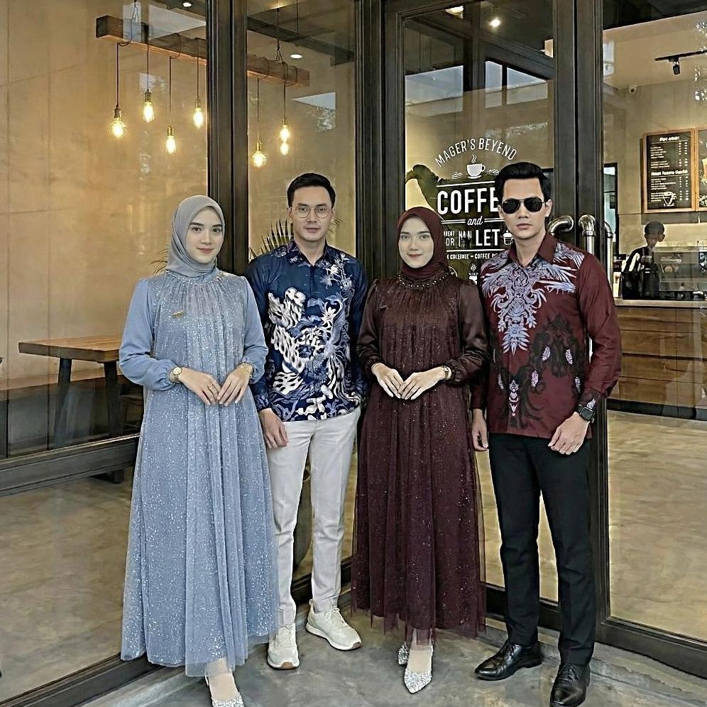 Viona batik - batik couple gamis terbaru - Couple gamis terbaru lebaran 2026 remaja kekinian simpel 