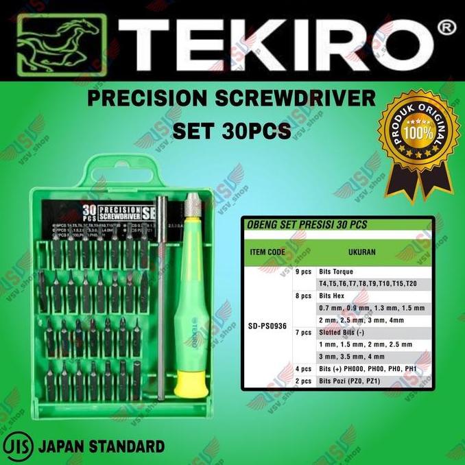 Momenttix- Tekiro Obeng Presisi Set 30Pcs Obeng Jam Hp Laptop Precision Screwdriver