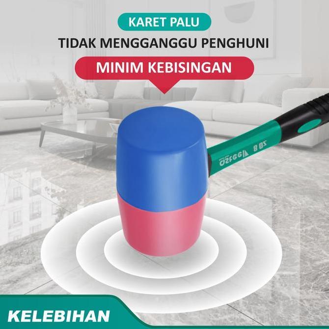 Momenttix- Asteel Palu Karet Keramik Granit Lantai Rubber Hammer Besar 16Oz Sedang 12Oz Kecil 8Oz Pa