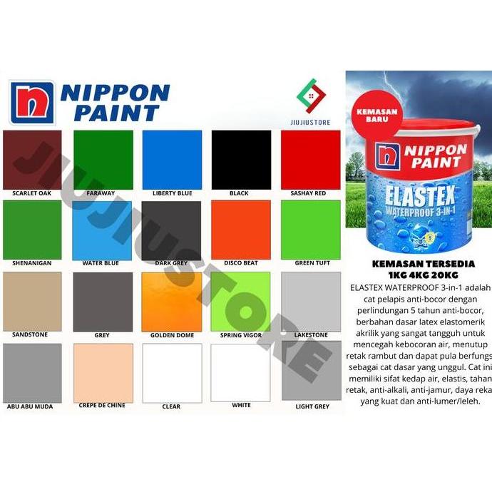 Cat- Nippon Paint Elastex 1Kg Elastex Waterproof 3 In 1 1Kg Cat Anti Bocor