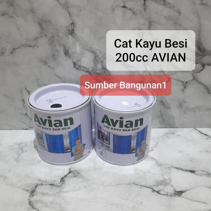 Cat- Cat Kayu Besi Avian Kecil 200Cc Hitam Putih Mengkilap Pagar Pintu