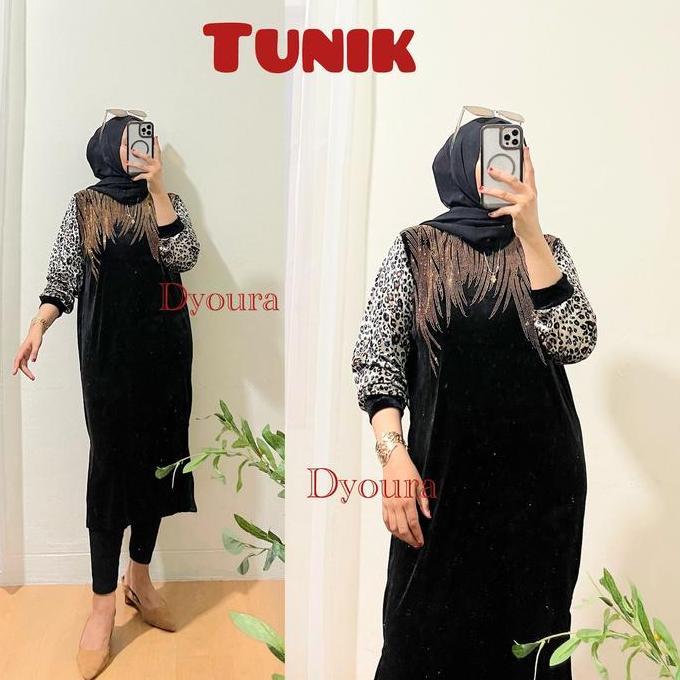 Promo Tunik bludru /Dress bludru /dress payet/ dress wanita / Tunik wanita bahan bludru Diskon