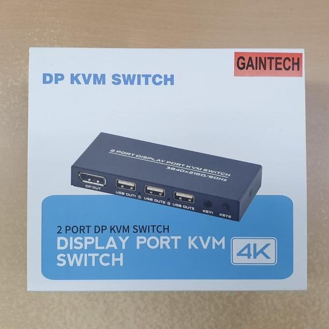 NEW DP (DisplayPort) KVM switch 2 port Gaintech
