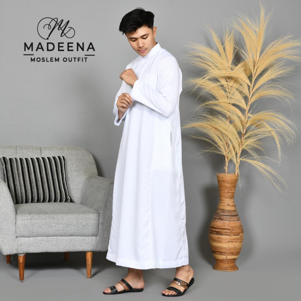 DISKON JUBAH PUTIH JUBAH PRIA PREMIUM JUBAH MADANI JUBAH LOKAL THOUB SAUDI
