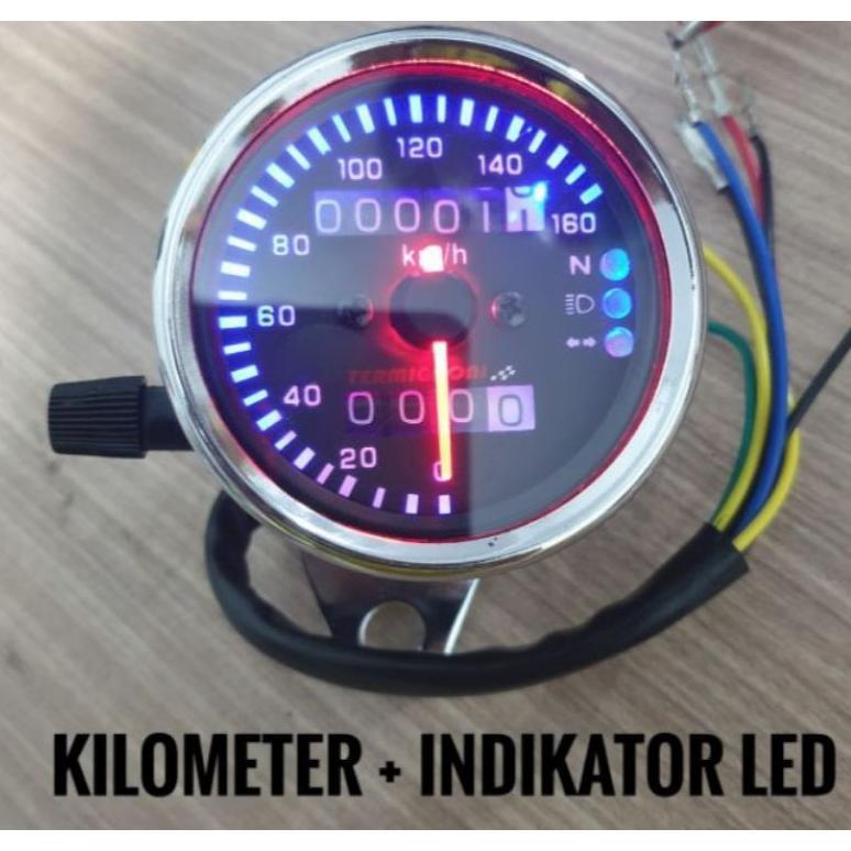 Promo Speedometer Kilometer Plus Indikator Led Rx King Megapro Vixion Universal Speedmeter Bulat Var