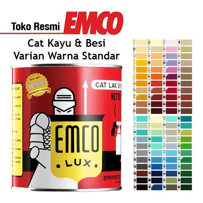 Cat- Emco Lux Cat Kayu & Besi 0,5Kg - Warna Hitam Putih Doff Matte Finish