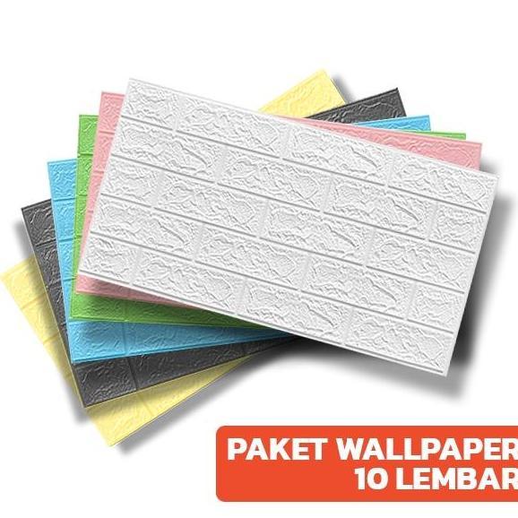 Cat- (Ys04)Paket 10 Pcs Wallpaper Dinding 3D Foam Motif Batu Bata 70 X 38 Cm 3Mm Dekorasi Dinding Ka