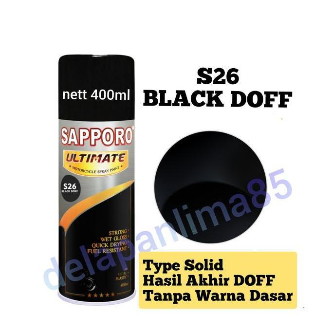 Cat- Sapporo Ultimate S26 Black Doff/Hitam Doff/Cat Semprot/Pylox/Motor