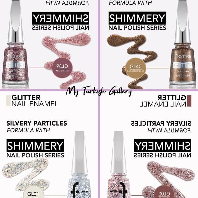 Cod,Bisa- Kutek Glitter Flormar Nail Art Polish Kuku