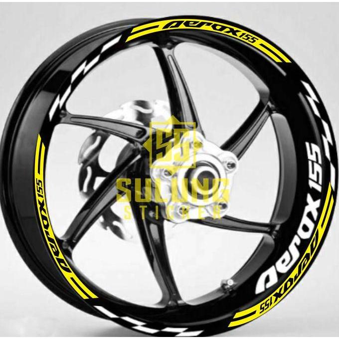 DR217 - Stiker Lis Velg Motor Yamaha Aerox 155 Cutting Sticker Variasi Dan Aksesoris Terbaru