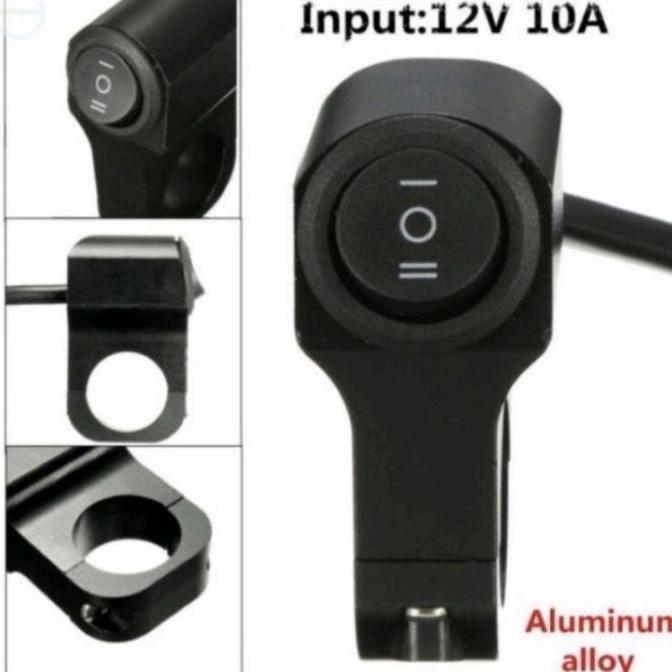 DA1 - SAKLAR TOMBOL LAMPU ON OFF BESI STANG MOTOR UNIVERSAL KLX/CRF/VIXION