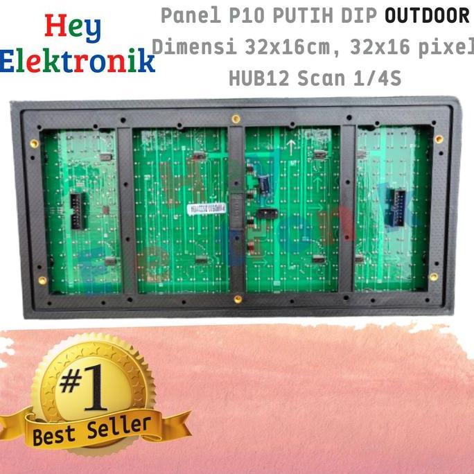 Instancodbisa- Panel Module Modul Led P10 Running Text Dip Putih Outdoor