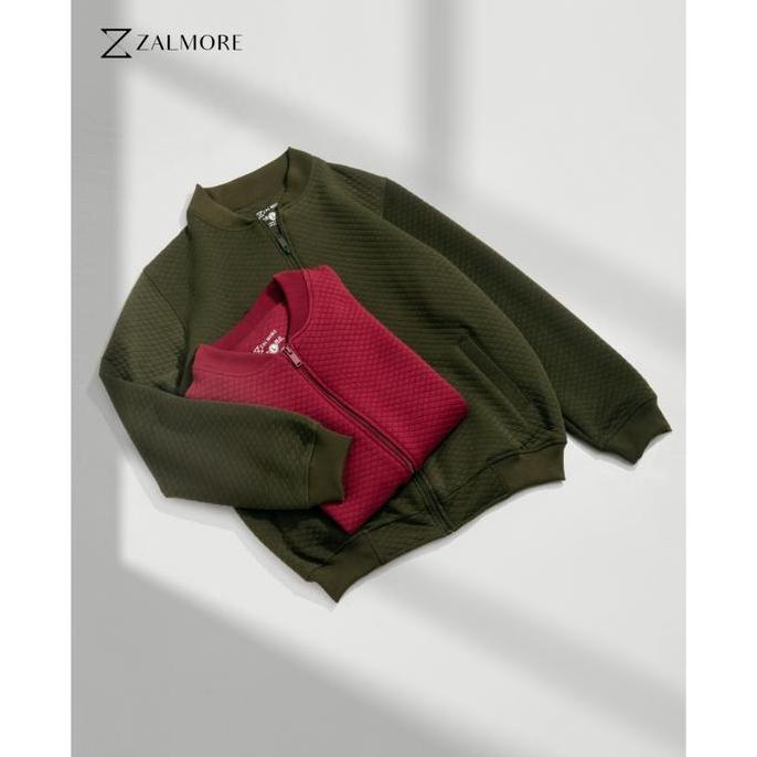 Boywings- Zalmore Men Bomber Jacket Embossed Basic Premium Luma Cotton - Jaket Bomber Lembut Luxury