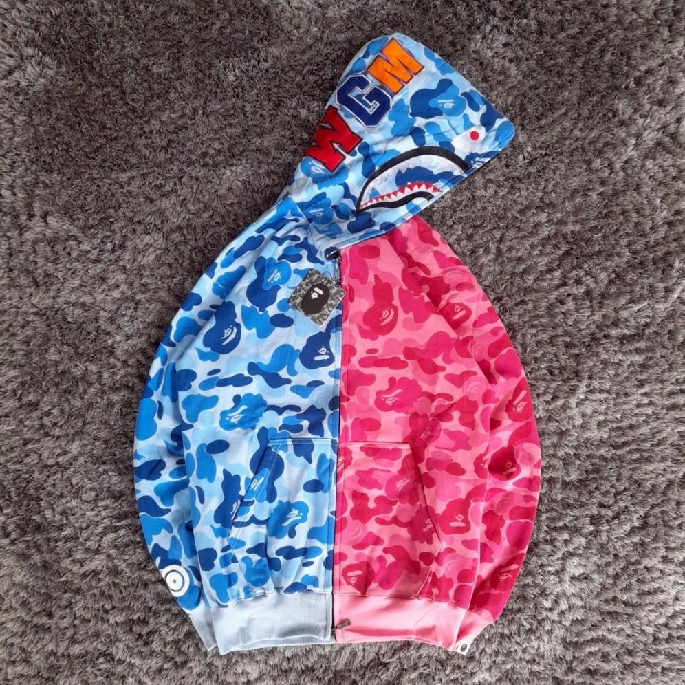 TERMURAH JAKET FULL ZIPPER HOODIE BAPE SHARK WGM CAMO ABC FULL BORDIR FULLPRINT