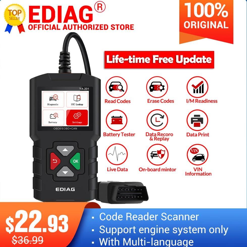 kingbolen YA201 OBD2 Code Reader Professional Automotive Scanner for Car Engine diagnosis Tools PK E