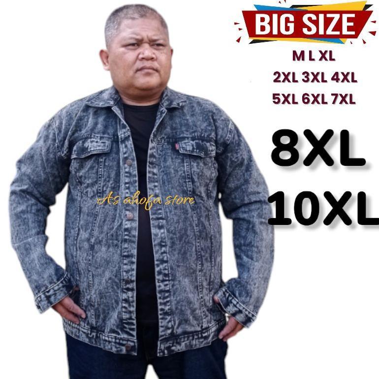HOT DEALS JAKET JEANS PRIA JUMBO BIG SIZE JACKET JEANS JUMBO JAKET COWOK JUMBO TERBARU XXXL 4XL 5XL 