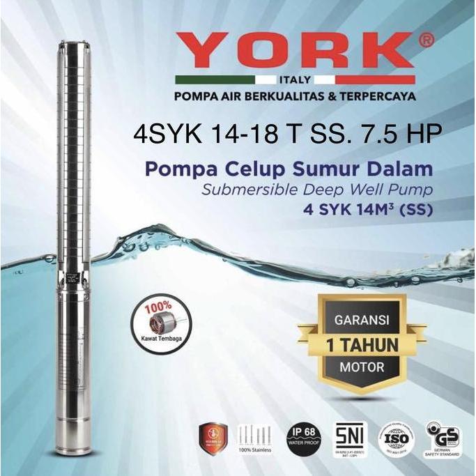 ;&;&;&;&] YORK 4SYK 14-18 T SS 7,5 hp plus control box pompa submersible 3 phase
