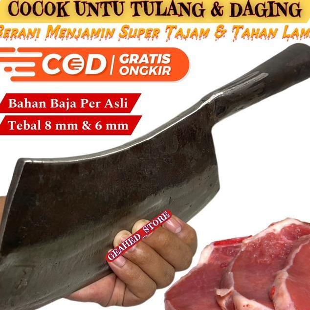 Pisau Daging Baja Pisau Cacah Cincang Daging Tulang Baja Per Pisau Penjual Daging Di Pasar / Pisau C