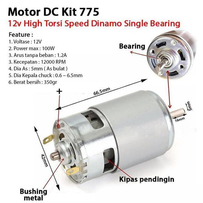 Tranmood- Fan Motor Dc 12 Volt High Speed & Torsi Dinamo Type Ls 775