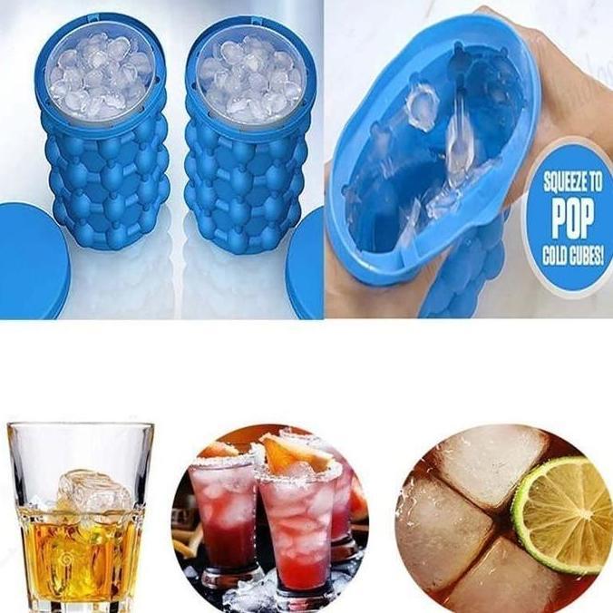 Instancodbisa- Cetakan Es Batu Silikon Cetakan Es Batu Bulat Kristal Pencetak Tempat Cetakan Es Batu