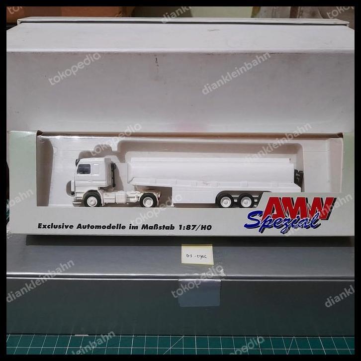 HOT DEAL AWM SKALA 1:87 SCANIA TRUCK 143 TANKER PUTIH DALAM BOX ORIGINAL B1-N06 !!!!!